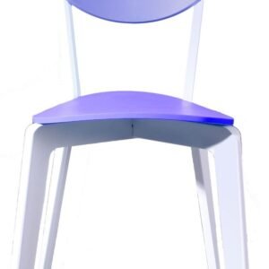 Silla LINA, apilable, polipropileno blanco y azul