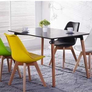 Mesa NURY NEW, madera, tapa negra, 160 x 90 cms