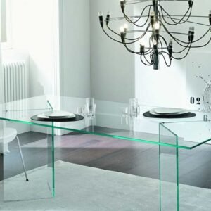 Mesa NICOLE, cristal, 200x120 cms