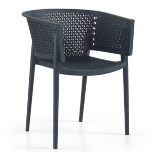 Sillón BILL, apilable,  polipropileno antracita