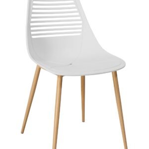 Silla UNCIBAY, metal, polipropileno blanco