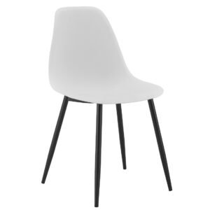 Silla CLUNY, metal negro, polipropileno blanco