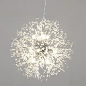 Lámpara FORNAX, colgante, metal, cristal
