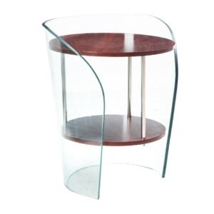 Mesa MODBURY, baja, madera, cristal, 50 x 50 cms