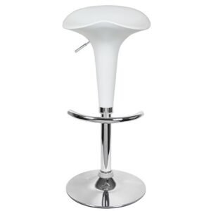 Taburete NORMAN ( L ), cromado, abs blanco