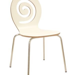 Silla PINSAPO, apilable, acero inoxidable, laminado blanco roto