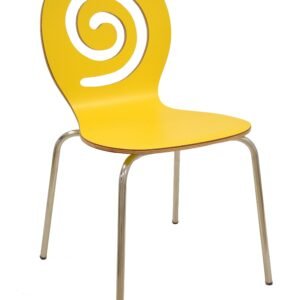 Silla PINSAPO, apilable, acero inoxidable, laminado amarillo