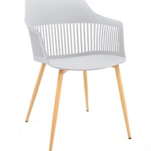 Sillón ALCAZABA, metal, polipropileno gris