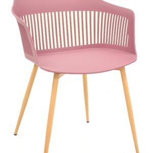 Sillón ALCAZABA, metal, polipropileno rosa oscuro