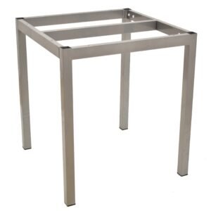 Base de mesa LIRIO, metal, gris plata, 65 x 65 cms, altura 72 cms, para tableros de 70 x 70 cms