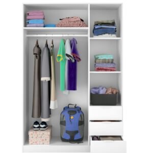​Armario MAX 3 puertas + 3 cajones (180x121x52 cm) - Roble