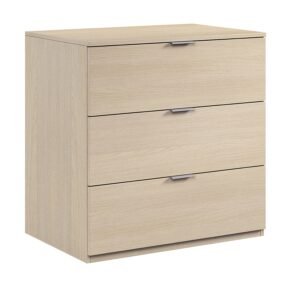 Cómoda AURA 3 cajones (80x77x38 cm) - Roble