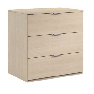 Cómoda AURA 3 cajones (80x77x38 cm) - Roble