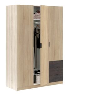​Armario URBAN 3 puertas + 3 cajones (180x121x52 cm) - Roble Canadian/Oxido