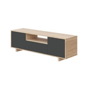 ​Módulo Bajo ZAIDA 3 Puertas (46x150x41 cm) - Roble Canadian/Gris Antracita