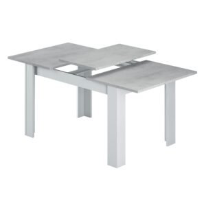Mesa de Comedor Extensible PRÁCTICO (140-190x78x90 cm) - Cemento/Blanco Artik
