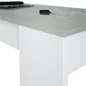 ​Mesa de Centro Elevable FLOW (100x45x50 cm) - Cemento/Blanco Artik