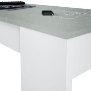 ​Mesa de Centro Elevable FLOW (100x45x50 cm) - Cemento/Blanco Artik