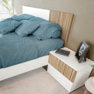 ​Cabezal + 2 Mesitas TEMPUS - Blanco Artik/Natur