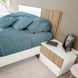 ​Cabezal + 2 Mesitas TEMPUS - Blanco Artik/Natur