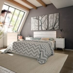 ​Cabezal + 2 Mesitas 3 Cajones DREAMS - Blanco Artik/Blanco Velho