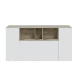 ​Aparador MIA 3 Puertas + Hueco Celdas - Roble Alaska/Blanco Artik