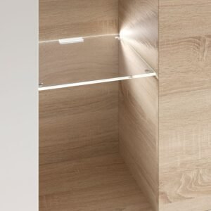​Mueble Salón Compacto DISEGNO - Roble Canadian/Blanco Brillo