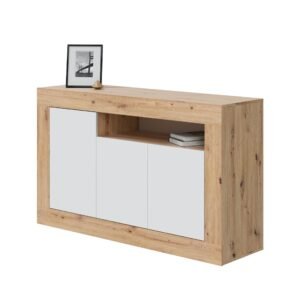 ​Buffet 3 Puertas VELHO - Roble Nodi/Blanco Artik