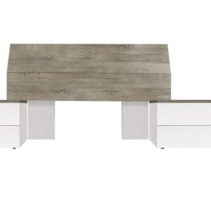 ​Cabezal + 2 Mesitas (2 Cajones) OIKOS - Blanco Artik/Roble Alaska