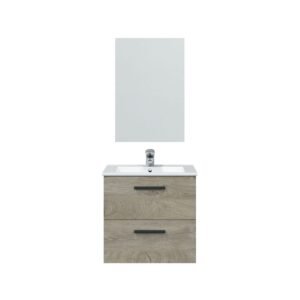 ​NOA 60 Mueble 2C Susp. + Espejo + Lavabo (57x60x45 cm) – Roble Alaska
