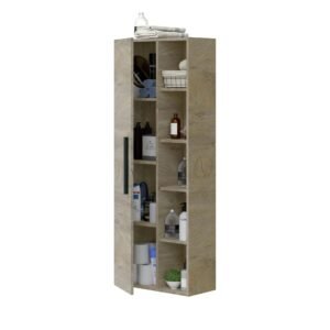 ​ATENEA Columna Colgar 1P + Estantes (135x51x25 cm) – Roble Alaska