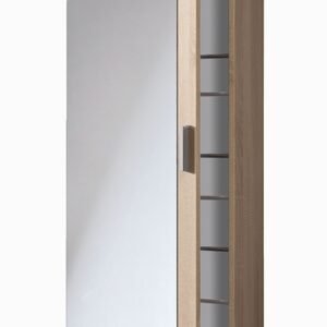 ​KRIS Zapatero 1 Puerta + Espejo - Roble Canadian (180x50x20 cm)