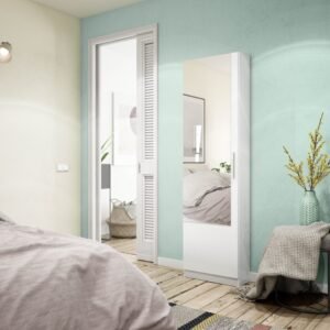 ​GUSTO Zapatero 1 Puerta + Espejo - Blanco Artik (180x50x22 cm)