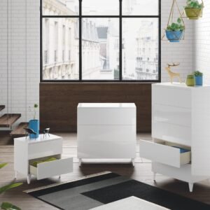 ​DIVA Cómoda 5 Cajones - Blanco Brillo (117x61x40 cm)