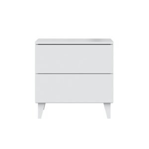 ​DIVA Mesita 2 Cajones + 4 Patas Blanco Brillo 49x50x34 cm