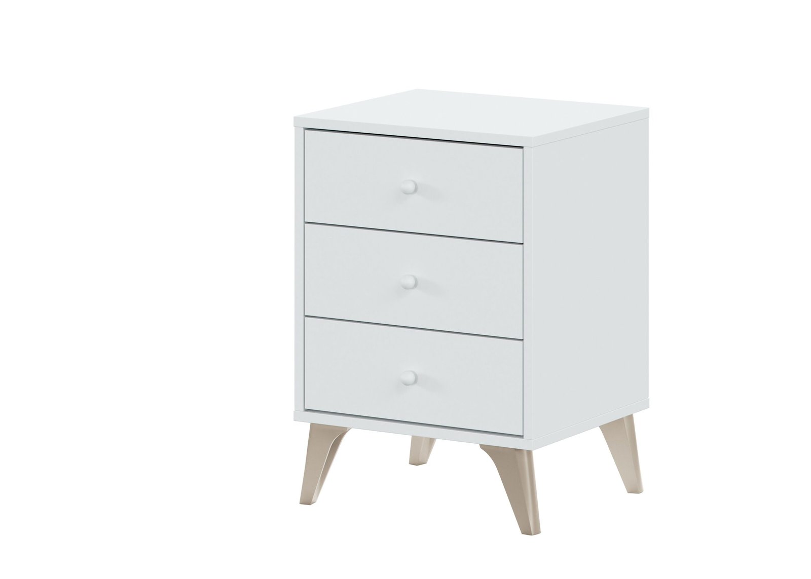 DREAMS Mesita 3 Cajones Blanco Artik 56x40x33,5 cm