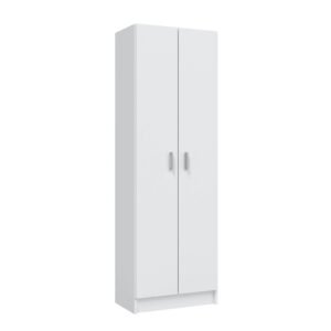 ​USE Armario 2 Puertas con Estantes Blanco 180x58,5x37 cm