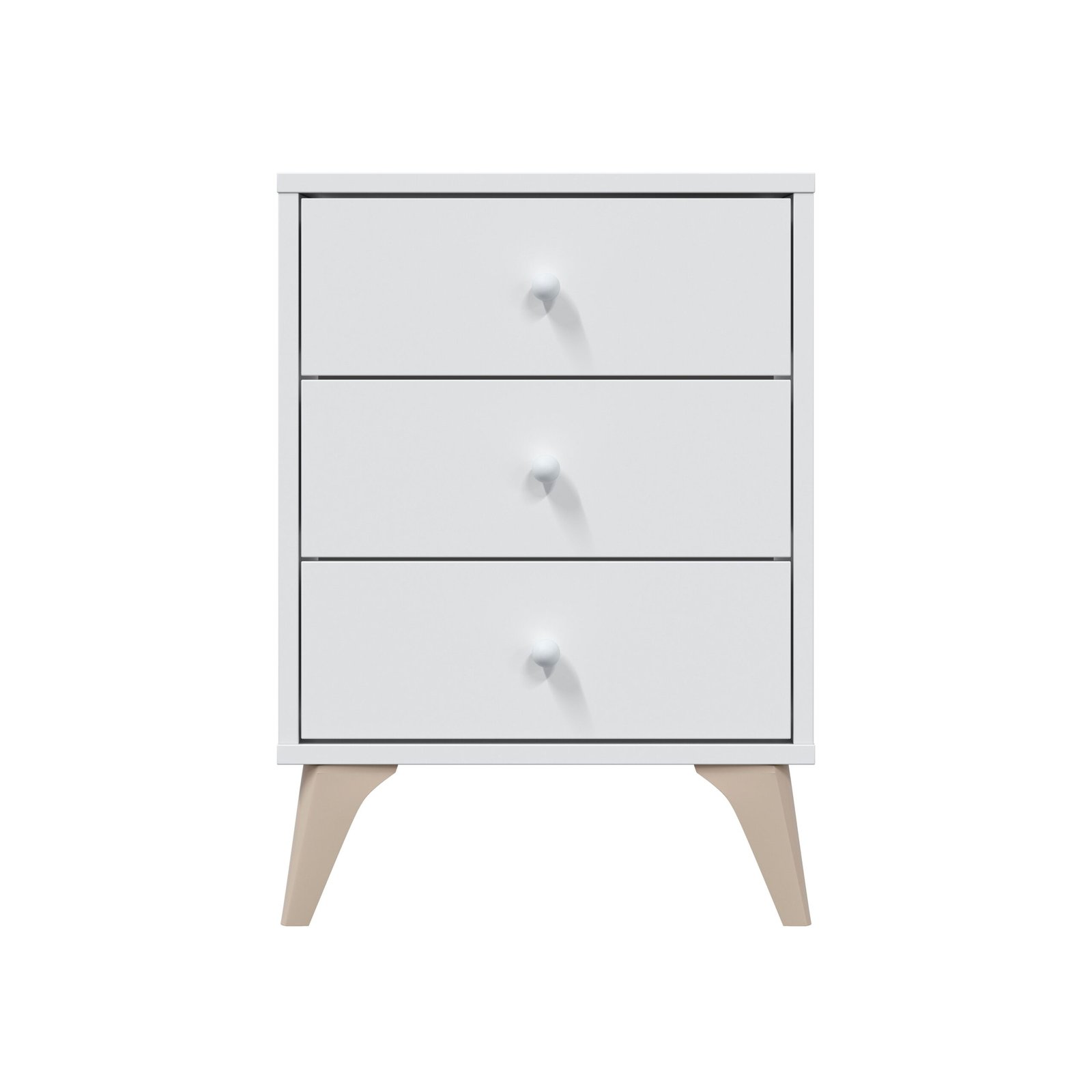 DREAMS Mesita 3 Cajones Blanco Artik 56x40x33,5 cm - Imagen 3