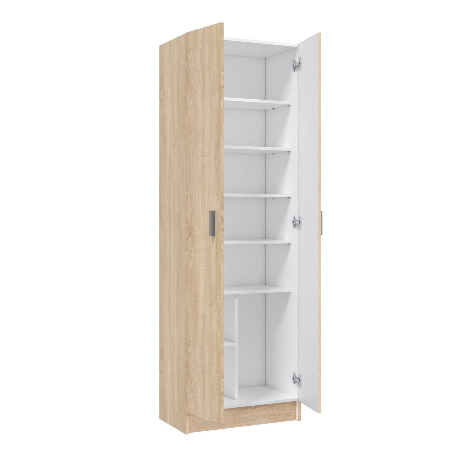 USE Armario 2 Puertas con Estantes Roble Canadian 180x58,5x37 cm - Imagen 2
