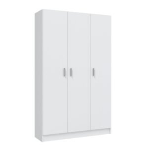 ​USE Armario 3 Puertas Escobero Blanco 180x108,8x37 cm