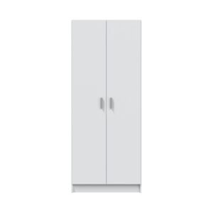 ​USE Armario 2 Puertas Escobero Blanco 180x73x37 cm
