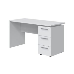 ​THEON Mesa de Despacho 3 Cajones Blanco Artik