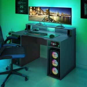 ​GAMER Mesa Ordenador Gris Antracita