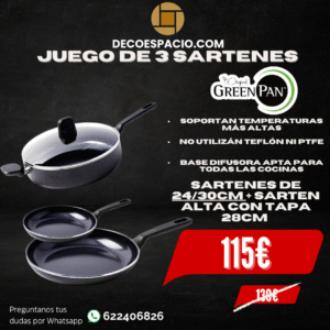 JUEGOS DE 3 SARTENES GREENPAN