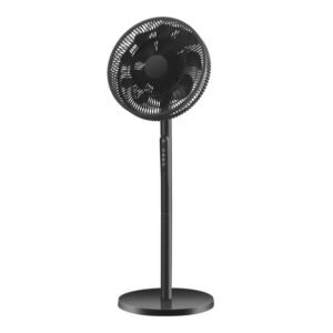 Ventilador De Pie Borlon Negro/burdeos 3 Vel.55w 5x2 aspas Orientable+ Remoto+ Temporizador Regx43x40 Cm