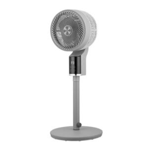 Ventilador De Pie Persa Blanco/cromo 50w 3vel Regx33x33cm Oscilante Display,remoto Y Temporizador