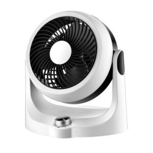 Ventilador De Pie Reforzado Negro 3 Vel. 75W 5 Aspas Aluminio Plata Giro 360 Regx50x50 Cm