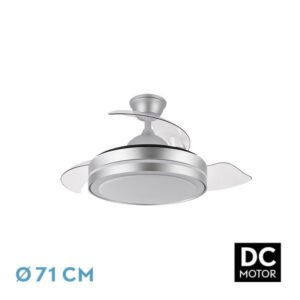 Ventilador Dc Esparta Peque 44w 5182lm Plata 72d 3asp 3000-4000-6000k Remoto+temporizador+memoria