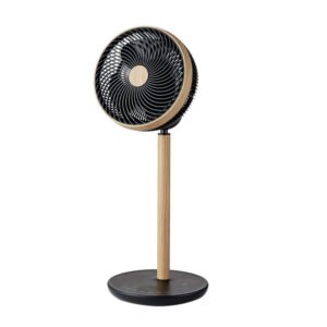 Ventilador De Pie Colibri Negro/madera 25w 12vel 70x28,5x28,5cm 3asp Motor Dc C/remoto Y Temporizador