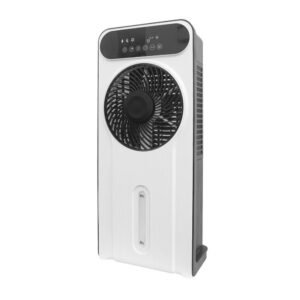 Ventilador De Pie Belmonte Blanco/gris 3 Vel.45w 5aspas Orientable, Fijo Y Rotatorio Regx43x40 Cm
